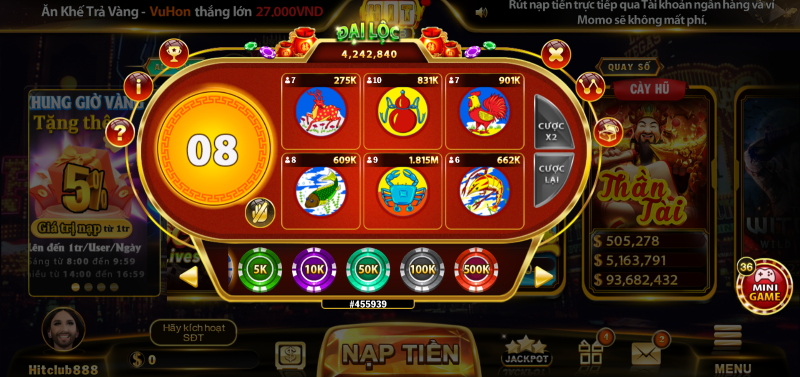 Bầu cua Hit Club - game truyền thống hấp dẫn