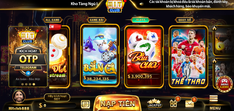 Các bước vào game bắn cá tại Hit Club