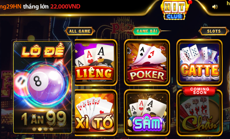 Game bài Catte tại cổng game Hit Club