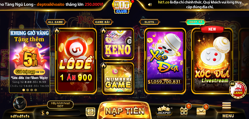 Game quay số cực đỉnh tại Hit Club