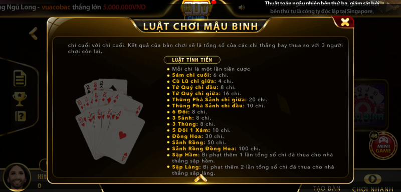 Tỷ lệ thưởng cao trong game bài mậu binh Hit Club