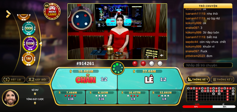 Xóc đĩa phiên bản live game tại cổng game Hit Club