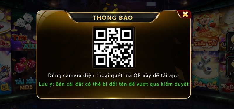 Tải file APK Hit Club thông qua mã QR